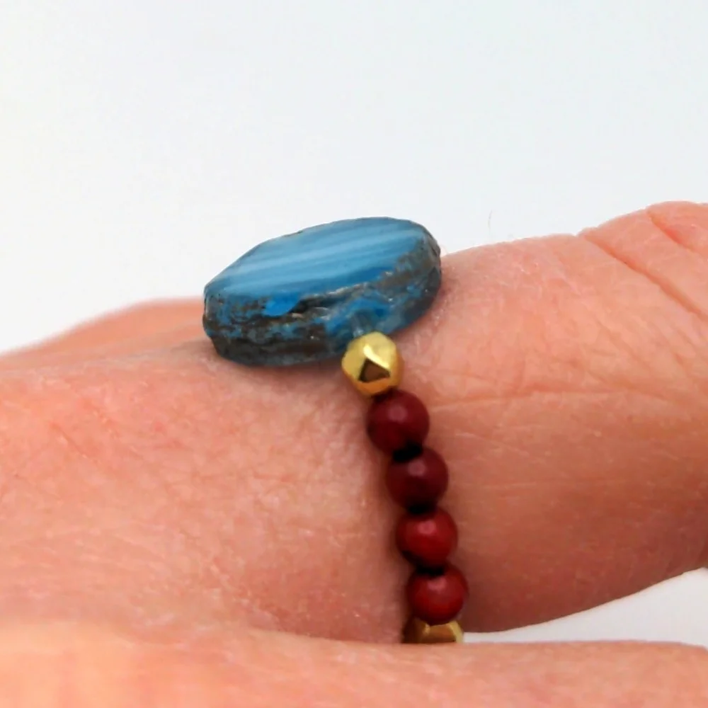Sky Blue Medallion Ring